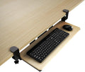 Large Keyboard Tray Under Desk Pull Out with Adjustable C-Clamp, Ergonomic Slide-Out Computer Keyboard and Mouse Platform Drawer for Office and Home Typing (Light Wood)