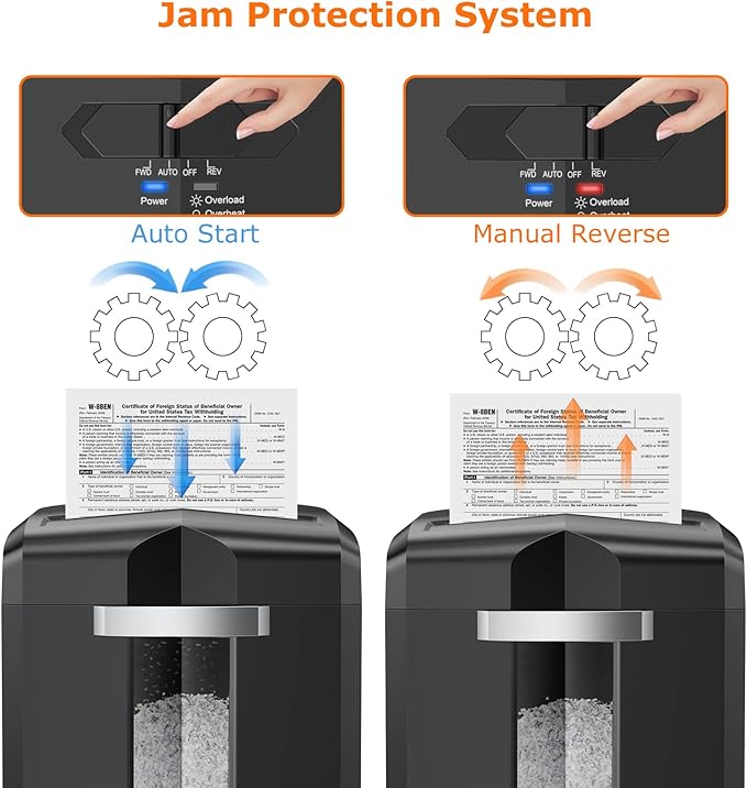 Bonsaii 12 Sheet Micro Cut Paper Shredder | 60-Minute Continuous Run Time | Home Office Heavy Duty Shredder for CD, Credit Card, Mails, Staple, Clip, Jam-Proof System | 4.2 Gal Pullout Bin