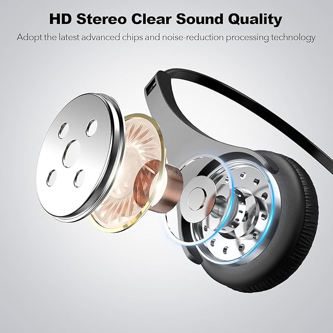 Voistek USB Headset with Microphone, Wired Computer Headset for Laptop/PC with Noise Cancelling Mic, Mono Headphones with in-Line Volume Control for Work, Office, Teams, Zoom, Skype, Online Class
