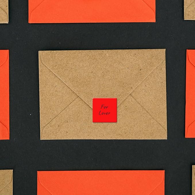Meitaat Red Square Stickers 2 x 2 Inch Color Coding Labels Vinyl Roll Self-Adhesive Waterproof Removable 500 PCS