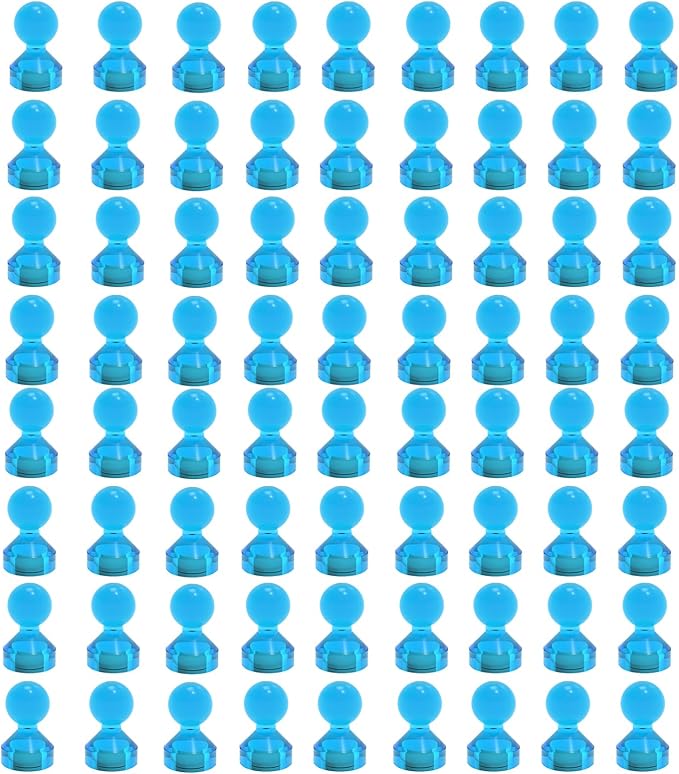 Ant Mag Magnetic Push Pins, 72 Pack Strong Whiteboard Magnets for Fridge, Maps, Office, Kitchen & Classroom Blue