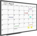 JILoffice Dry Erase Calendar Whiteboard - Magnetic White Board Calendar Monthly 36 X 24 Inch, Black Aluminum Frame Wall Mounted Board for Office Home and School
