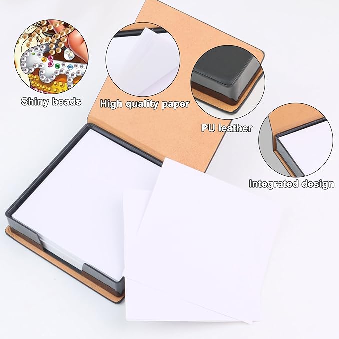 2 pcs Surprise Diamond Painting Kit Note Box,Memo Paper Storage Box Diamond Art,Sticky Note Holder Diamond Art,Diamond Painting Memo Pad For Office Desk. (Surprise)