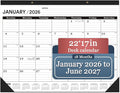 Desk Calendar 2026(January 2026 - June 2027)，2026 Desk Calendar Large 22 x17，2026 Calendar,Classic Black,Large Calendar 2026-2027 with Plastic Cover