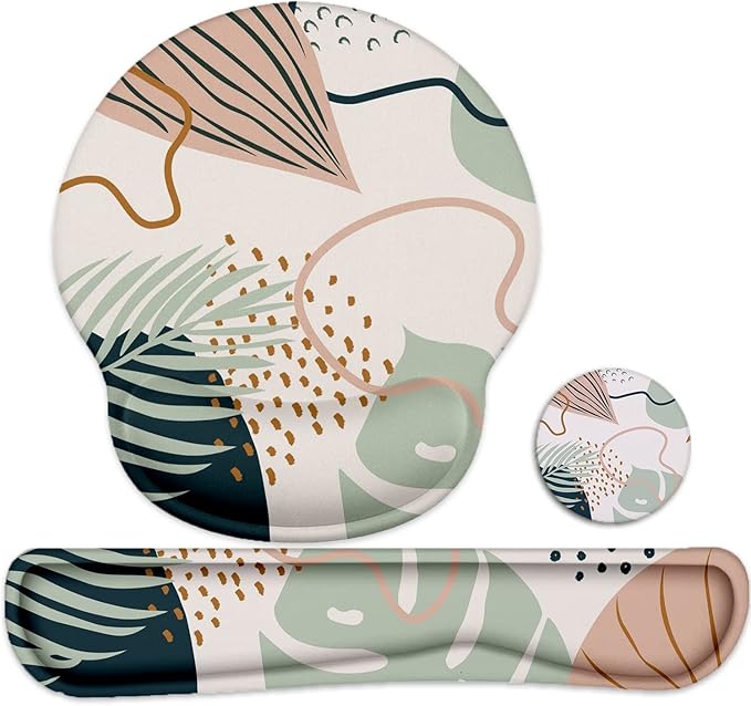 Lateefah Mouse Pad with Wrist Rest, 3-in-1 Gaming Mouse Pad, Keyboard Wrist Rest, Ergonomic Memory Foam Mousepad with Wrist Support for Computer Keyboard