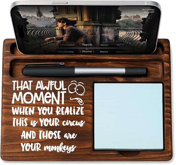 Bosses Day Gifts for Women Men Manager Funny Office Decor for Women Wooden Sticky Note Holder National Boss Day Decorations Gifts for Supervisor Leader HR Men Manager Coworker Office Desk Decor A 01