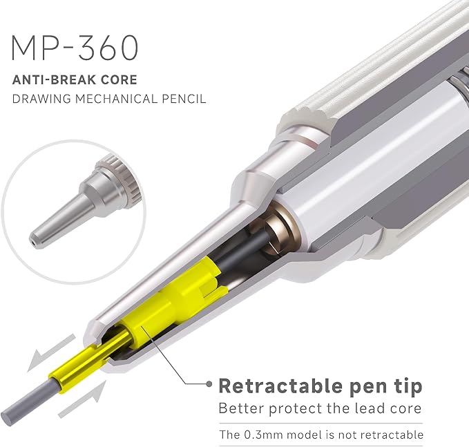 languo Mechanical Pencil Set with Case, 4PCS Drafting Pencils 0.3mm 0.5mm 0.7mm 0.9mm – 4 Tubes HB & 2B Lead Refills, 3 Erasers, Mechanical Pencil Kit for Writing & Drawing