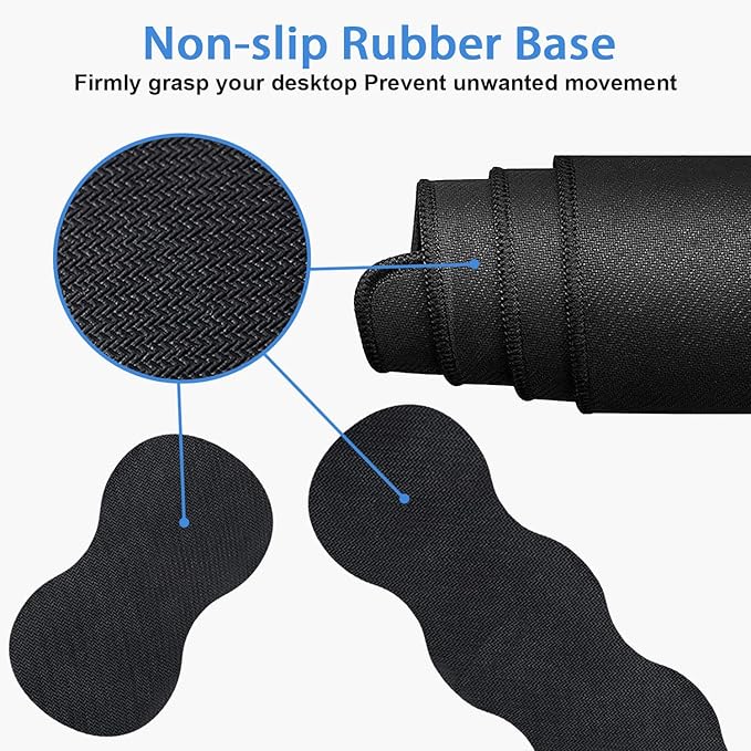 Ergonomic Keyboard Wrist Rest & Mouse Pad Wrist Rest Set, Large XXL Gaming Desk Mat 31.5"x 11.8" with Memory Foam, Easy Typing Pain Relief for Office & Home, Cute Black Cat Face