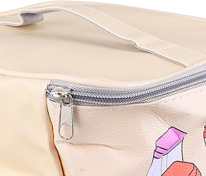 Sorandy Marker Case 120 Storage Holders, PU Leather Art Pen Organizer with Large Opening and Carry Handle for Markers Pencils Lipstick Mascara Travel