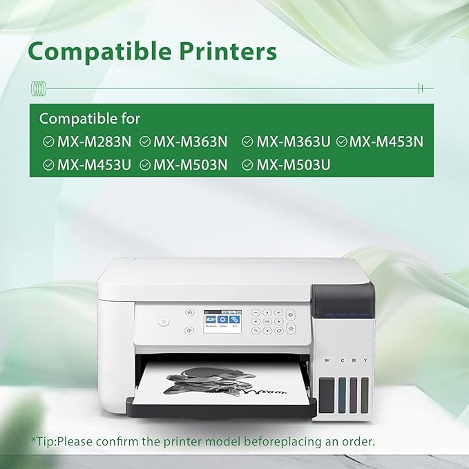 SANQUYLL MX 500NT Black Toner Cartridge Compatible for Sharp MX-500NT MX-M283N MX-M363N MX-M363U MX-M453N MX-M453U MX-M503N MX-M503U Printer High Yield 40,500 Pages 2 Pack