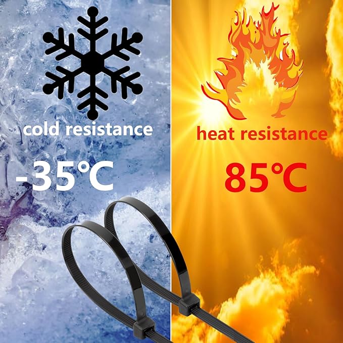 100PCS 18 inch Black Zip Ties 120LBS Tensile Strength Self-Locking heavy duty UV Resistant Cable Tie Wraps for indoor and outdoor use(Black)