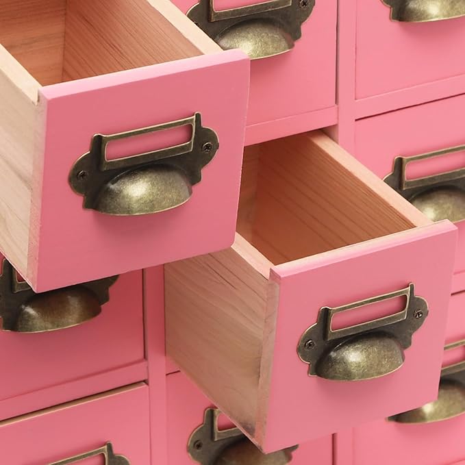 Vintage 12-Drawer Storage Cabinet – Multipurpose Desktop Organizer for Office, Craft & Home