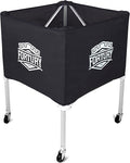 Portable Volleyball Cart on Wheels Ball Cart Collapsible Volleyball Ball Cart Garage Ball Storage (Black)