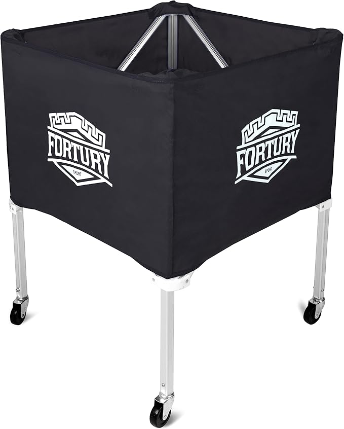 Portable Volleyball Cart on Wheels Ball Cart Collapsible Volleyball Ball Cart Garage Ball Storage (Black)