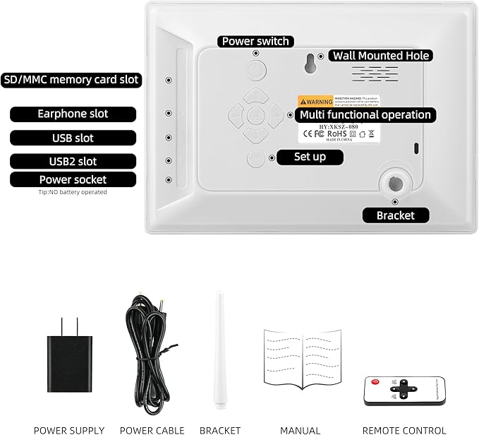 Digital Alarm Clock, Multiple Alarm Functions, Clock with Date and Week, Digital Alarm and Electronic Calendar for Seniors (White, 7inch WiFi)