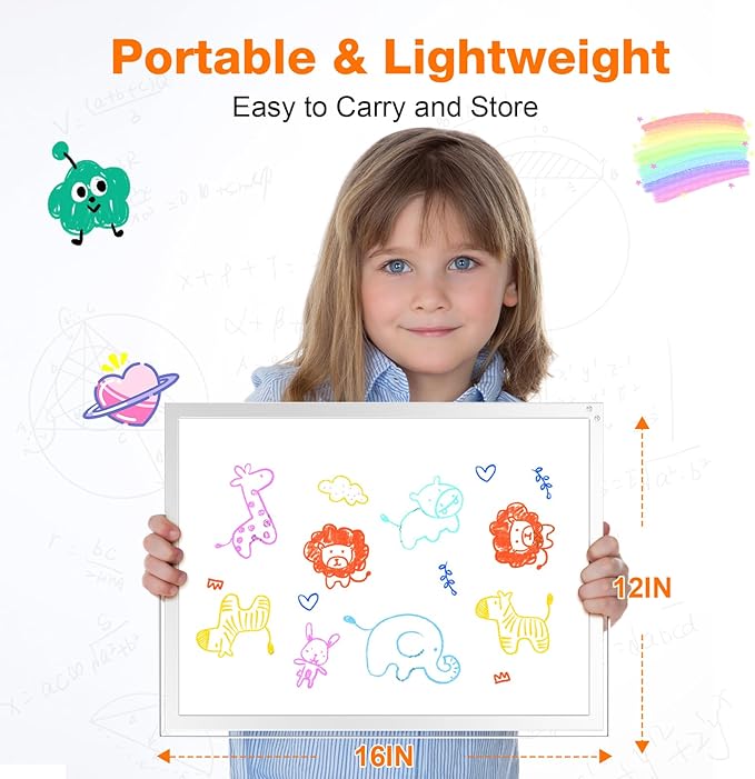 Dry Erase White Board, 16" x 12" Magnetic Desktop Whiteboard with Stand, Dry Eease Board Mini Easel Double Sided on Table Top with Holder for Kids Drawing, Teacher Instruction