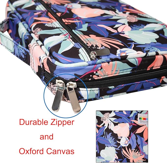 BOMKEE Coloring Pencil Case 220 Slots Pencils/Gel Pens Organizer Waterproof Travel Case Zipper Carrying Portable Pencil Markers Pen Holder Bag for Painter Writers