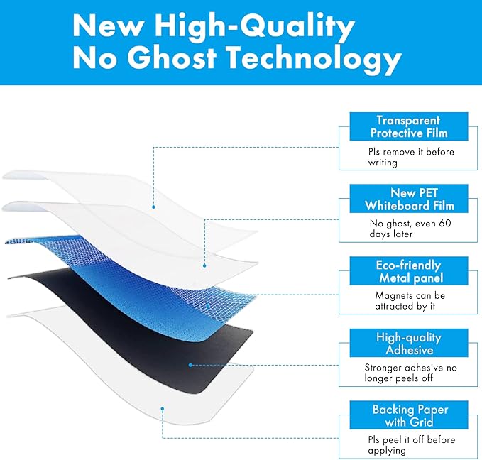 HAMIGAR Magnetic Whiteboard Contact Paper 48" x 71" Dry Erase White Board Sticker for Wall Stick on White Board Peel and Stick Wallpaper Adhesive Poster with Marker, Magnetic Eraser and Magnets