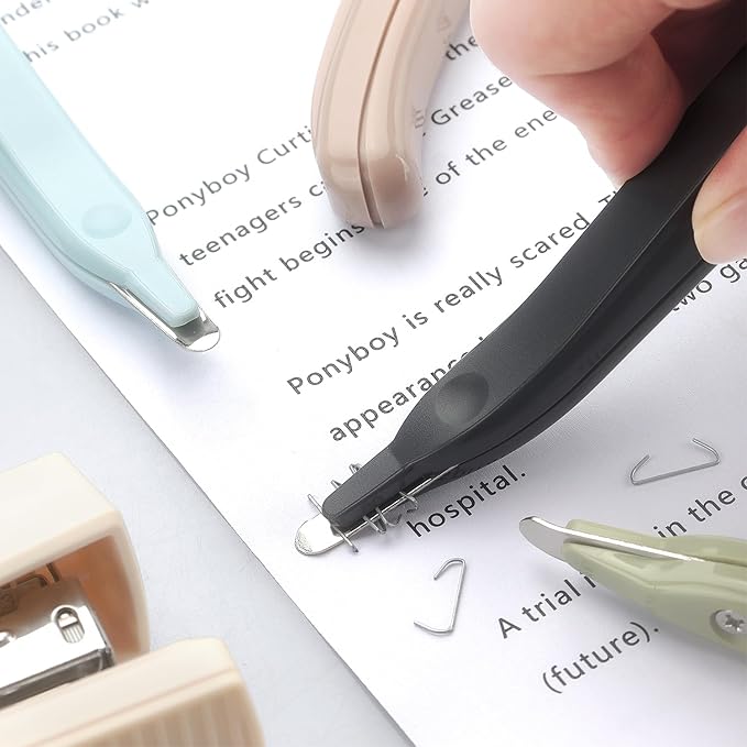 Professional Magnetic Staple Remover Puller Staples Remover Staple Removal Tool for School Office Home 5 Pack (Dark Gray/Blue/Green/Apricot/Purple)