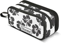 Custom Tropical Hawaiian Hibiscus Flowers Pencil Case Box Boys Girls Personalized Name Large Pencil Pouch Stationery Pen Bag Organizer for Kids Adults School