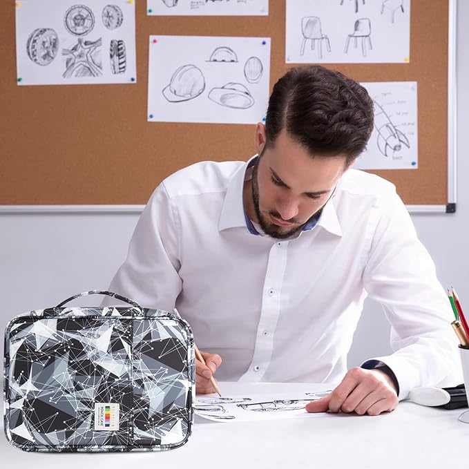 YOUSHARES Big Capacity Colored Pencil Case - 220 Slots large Pen Case Organizer with Multilayer Holder for Prismacolor Colored Pencils & Gel Pen (Constellation Geometry)