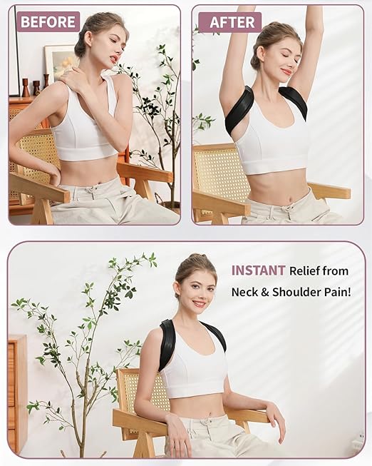 Upper Back Brace Posture Corrector For Women & Men,Lightweight Back Straightener Posture Corrector For Men,Adjustable Upper Back Support,Clavicle Brace For Round Shoulder & Hunchback (Small)