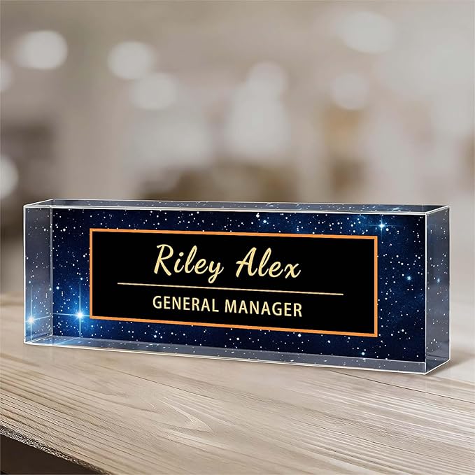 Custom Name Plate for Desk, Acrylic Name Plate Office Desk Decor for Women, Coworkers, Teacher, Employee Appreciation Gifts (S11)