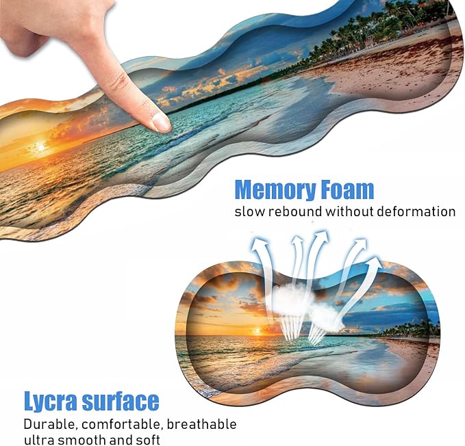 Ergonomic Keyboard Wrist Rest & Mouse Pad Wrist Rest Set, Large XXL Gaming Desk Mat 31.5"x 11.8", Non-Slip Base, Memory Foam, Easy Typing Pain Relief for Office & Home, Bible Verses Proverbs 31:25