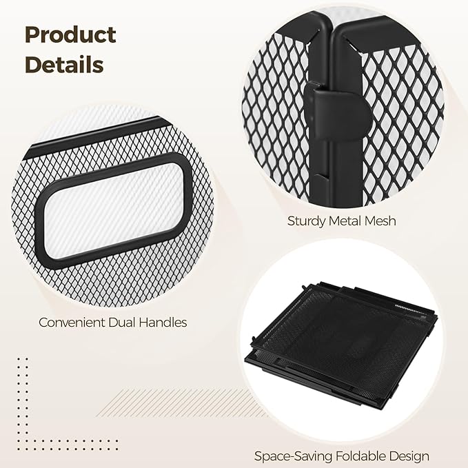 2 Pcs Heavy-Duty Metal Hanging Folder Organizers, 12.2 in Space-Saving Stackable File Crates for Hanging Folders, Portable & Foldable Multiuse File Folder Box with Handles, Black