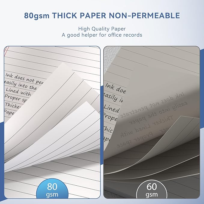 10 Pack of Legal Pad Writing Pads 5" x 8" Notepad 80gsm Recycled Paper Small Legal Pads 25 Lines Note Pads Perforated Legal Pads 30 Sheets Double-Sided Printing Legal Pads for School, College, Office