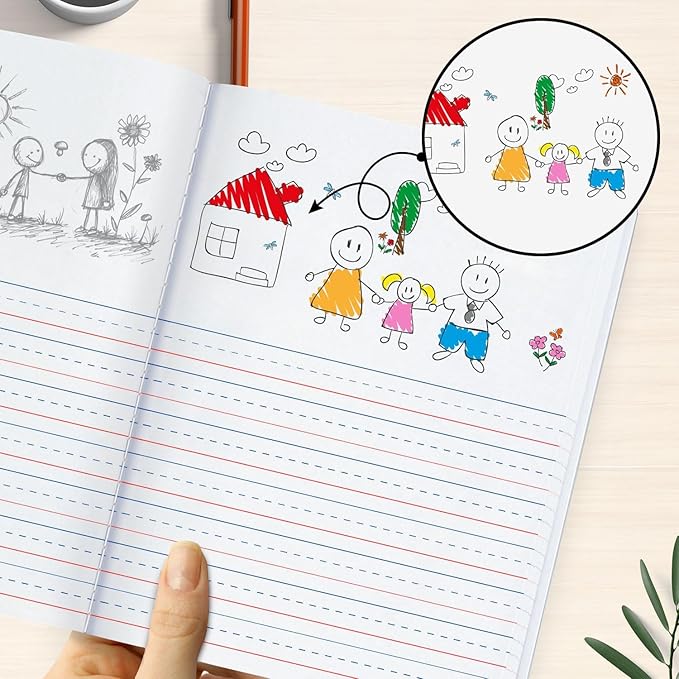 Rosmonde 2000 Pack (Pallet) Primary Composition Notebooks Bulk, Primary Journal with Writing & Drawing Space, 9-3/4 x 7-1/2, 100 Sheets (200 Pages), Grades K-2, Bulk School Supplies, 4-7 Days Transit