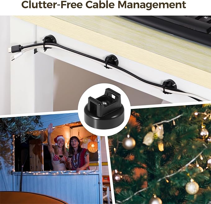 Magnetic Cable Zip Tie Mounts, 50 Pcs Magnets with 200 Pcs Cable Zip Ties, Multipurpose Magnetic Cable Holder for Cable Management, Wire Management Bases, Wire Cable Clips