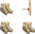 Ice Skates Push Pins - Gold Ice Skates Map Pins for Cork Boards, Maps, or Lapel Use - Designed in USA - Set of 4