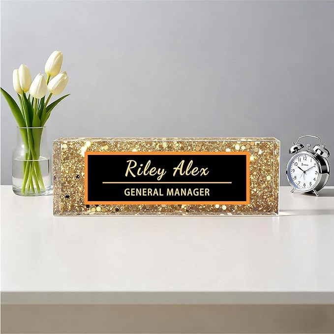 Custom Name Plate for Desk, Acrylic Name Plate Office Desk Decor for Women, Coworkers, Teacher, Employee Appreciation Gifts (S12)