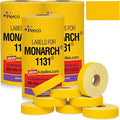 Yellow Pricing Labels for Monarch 1131 Price Gun – 3 Sleeves, 24 Rolls Value Pack - 60,000 Price Marking Labels – with Ink Rolls Included