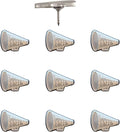 Cheer Megaphone Push Pins - Silver Cheerleading Megaphone Pins for Cork Boards, Maps, or Lapel Use - Designed in USA - Set of 10