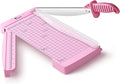 Firbon 12" Guillotine Paper Cutter with Hidden Ruler, Compact Heavy Duty 12-Sheet Capacity Trimmer for Cardstock, Photos, Scrapbooking, Office, Classroom, Studio (Pink)