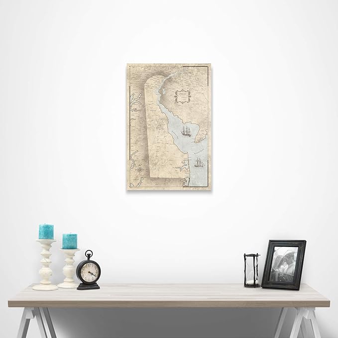 Conquest Maps Push Pin Delaware Map Board - With Push Pins to Mark Delaware Travels - Handmade in Ohio, USA - Design: Rustic Vintage