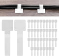 40-Pack Hook and Loop Cable Ties, 3.5 x 1.1 Inch Enhanced Self-Adhesive Cord Organizer for Desk/Home/Wall/Office Essentials, Cable Management Under Desk [White]
