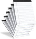 Legal Pads 8.5 X11.75, Narrow Ruled Notepads, 6 Pack, 30 Sheet/Pad, White Legal Pads, Tear Off Notepad, Perforated Writing Pad, Notebook Paper College Ruled, Notepads for Office Home School, Notepad