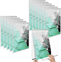 Acrylic Magnetic Sign Holder, Easy-Opening 11 x 17 Wall Mount Display Frames, Self Adhesive Back Plastic Clear Document Frame, Silver Aluminium Strips Frame (11 x 17, 12Pack)