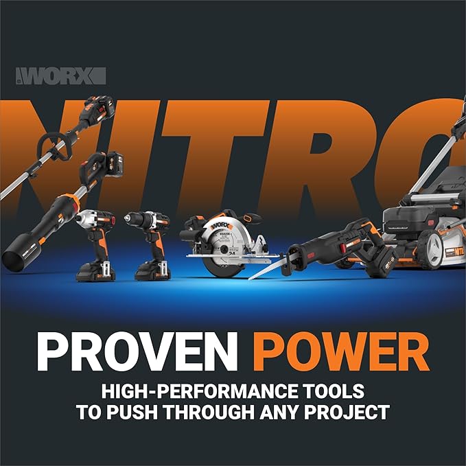 Worx Nitro 20V 18GA Cordless Brad Nailer, Cordless Nail Gun, Nail Gun Battery Powered, Up to 2 Inch, Tool-Free Jam Release, Trimming & Molding, Baseboard WX842L PowerShare – Battery, Charger Included