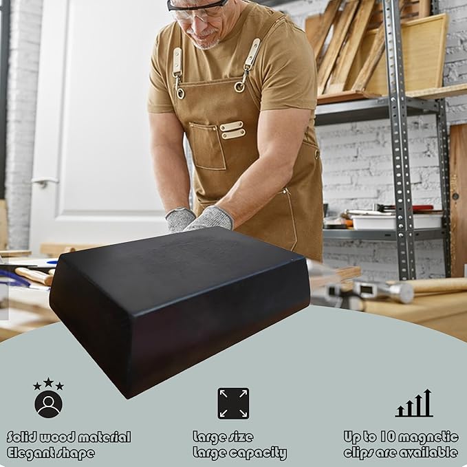 Magnetic Cord Holder Bigger Cable Wrangler Organizer with Magnet Clips for Charger Management on Desktop, Nightstand, or Side Table (Black)