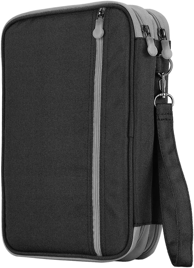 YOUSHARES 192 Slots Colored Pencil Case, Large Capacity Pencil Holder Pen Organizer Bag with Zipper for Prismacolor Watercolor Coloring Pencils, Gel Pens & Markers for Student & Artist (Black)