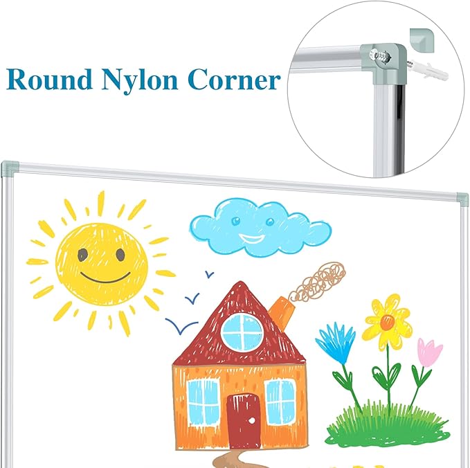 Lockways White Board Dry Erase Board 36 x 24 Inch, Magnetic Whiteboard 3 x 2, Silver Aluminium Frame for School Office and Home