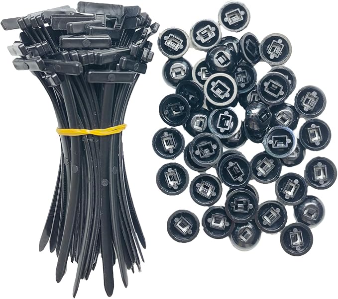 200PCS Heavy‑Duty Self‑Locking Nylon Cable Tie Clips – UV‑Resistant Multifunctional Push Rivet Fasteners for Automotive Fender, Trunk, Engine Cover & Interior Trim (200)