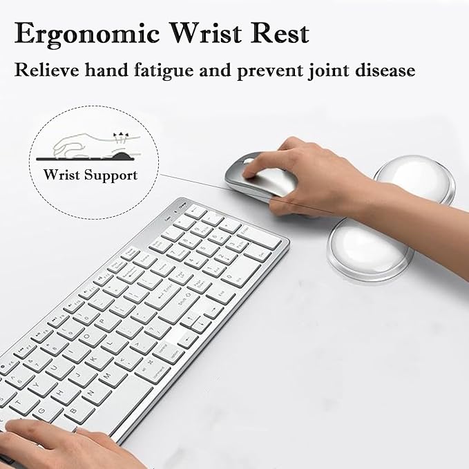 Mouse Wrist Rest Pad, 5.71" Ergonomic Cool Silicone Gel Wrist Support Pad for Effortless Typing & Pain Relief, Non-Slip Base Wrist Support Cushion for Gaming, Computers, Laptops, Office Use Green
