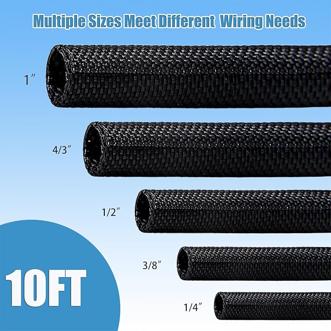 1/2 inch Cord Protectors from Pets No Chew, 10ft Wire Protector Cord Covers for Pets, Flexible Cable Sleeve Cord Management for TV/Computer/Electric Wires/Phone Charging Cables