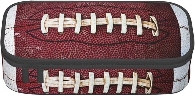 American Football Ball Vintage Theme Pencil Case Storage Pencil Pouch Stationery Bags With Zipper Portable Pen Holder Box Organizer For Boys Teens Student College School Office Supplies