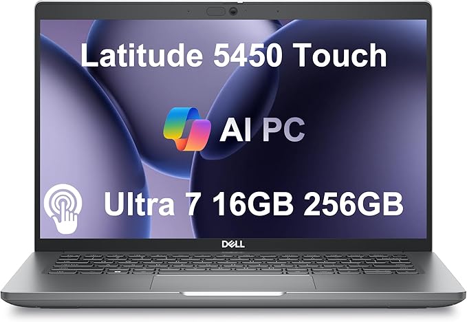 Dell Latitude 5450 Business Laptop (14" FHD Touchscreen, Intel 12-Core Ultra 7 155U, 16GB DDR5 RAM, 256GB SSD), Backlit KB, IR Webcam, 2x Thunderbolt 4, Ethernet, Win 11 Pro, Durable Premium for Work